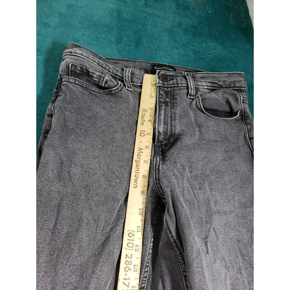 Banana Republic Jeans Size 28 Petite Women Black Pant Stretch High Rise Straight - Picture 8 of 14